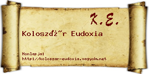 Koloszár Eudoxia névjegykártya